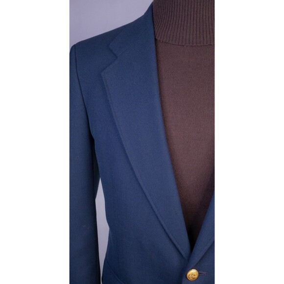 Stanley Blacker Blazer Mens Navy Blue Gold Button Suit Jacket Coat Size 40 R - Picture 5 of 14